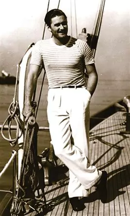 Errol Flynn on a boat